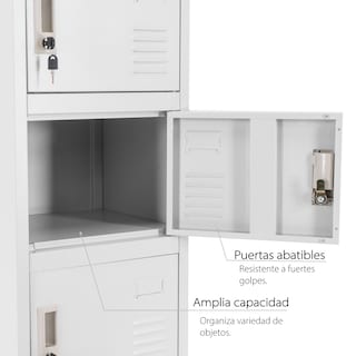 Foto 3 | Locker Metálico 6 Puertas Lcl06 Casillero Guardex Multifuncional Color Gris Claro