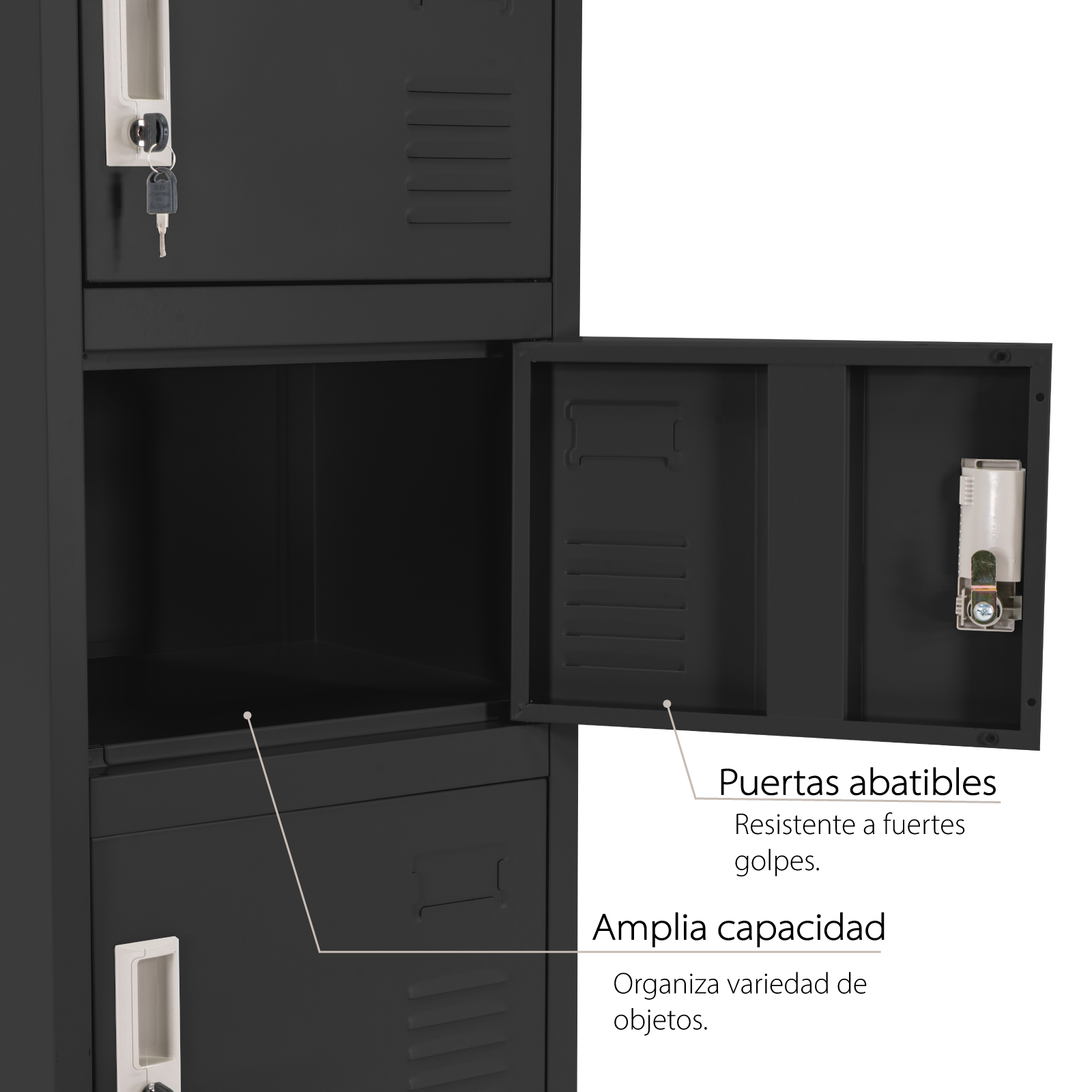 Foto 4 pulgar | Casillero De 6 Puertas Lcl06 Locker Metálico Guardex Multifuncional Color Negro