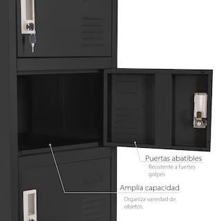 Foto 3 | Casillero De 6 Puertas Lcl06 Locker Metálico Guardex Multifuncional Color Negro