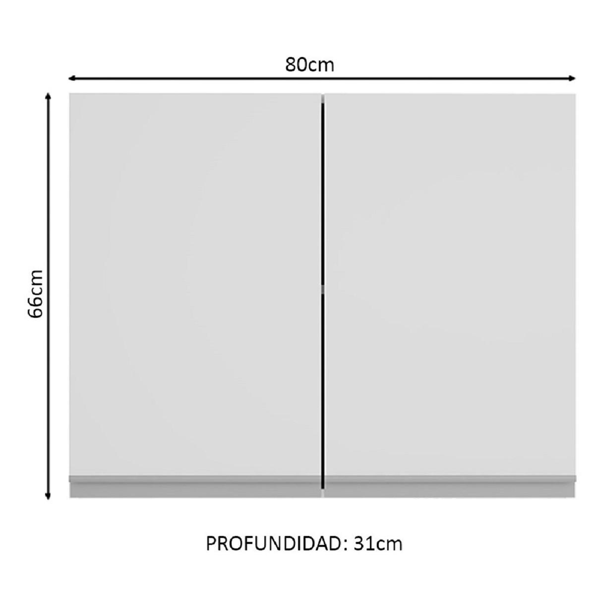 Foto 4 pulgar | Alacena 2 Puertas 2 Compartimentos Madesa - 80 Cm color Blanco