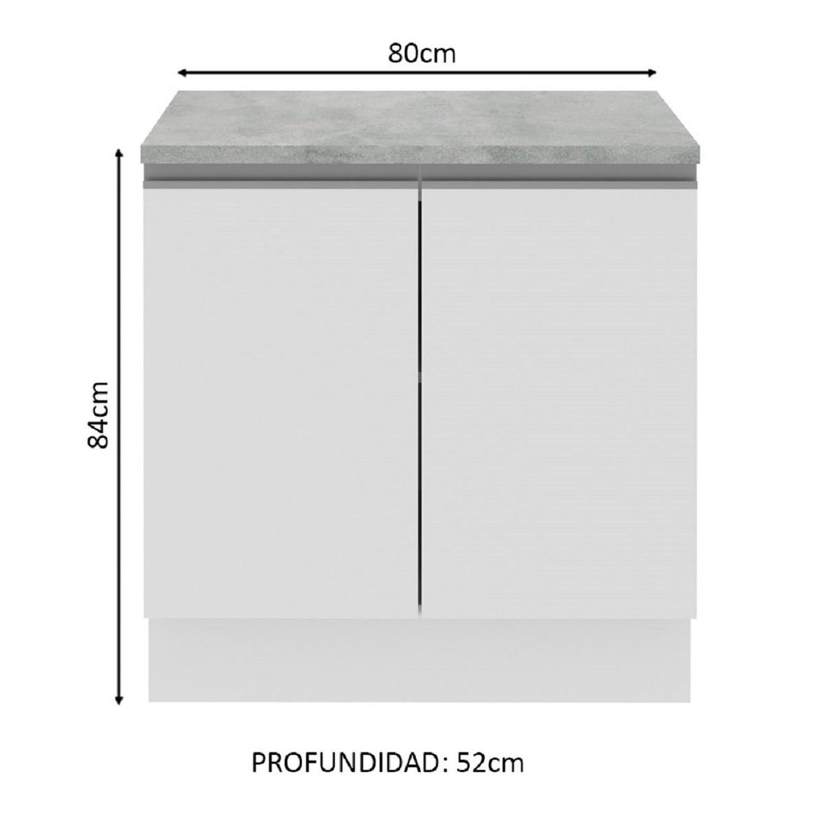 Foto 3 | Mueble De Cocina Madesa 2 Puertas - 80 Cm color Blanco