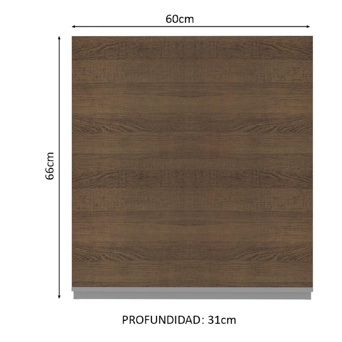 Foto 4 pulgar | Alacena 1 Puerta 2 Compartimentos Madesa 60 CM Marrón