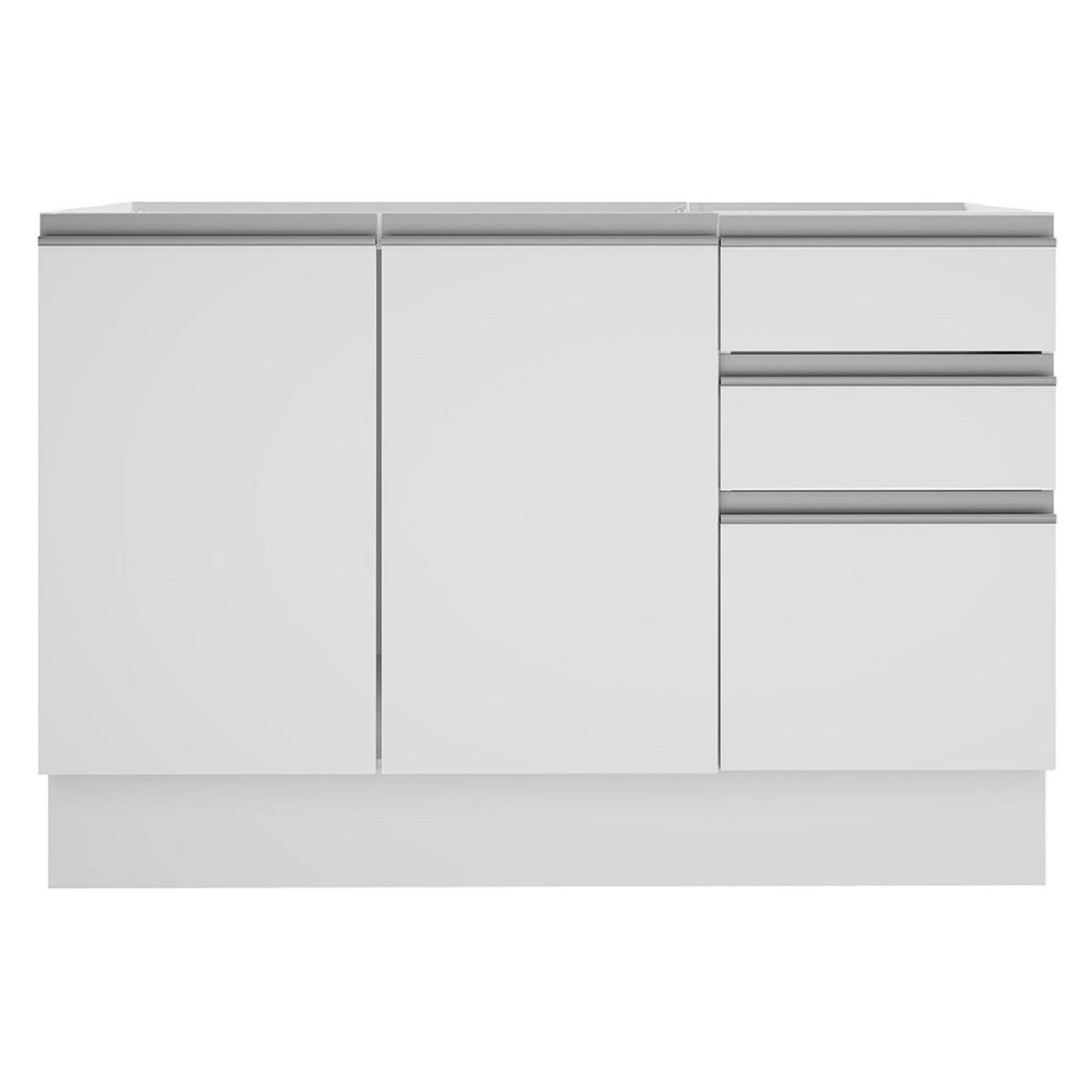 Foto 6 pulgar | Mueble de Cocina Madesa Blanco 3 Cajones 2 Puertas 120 cm