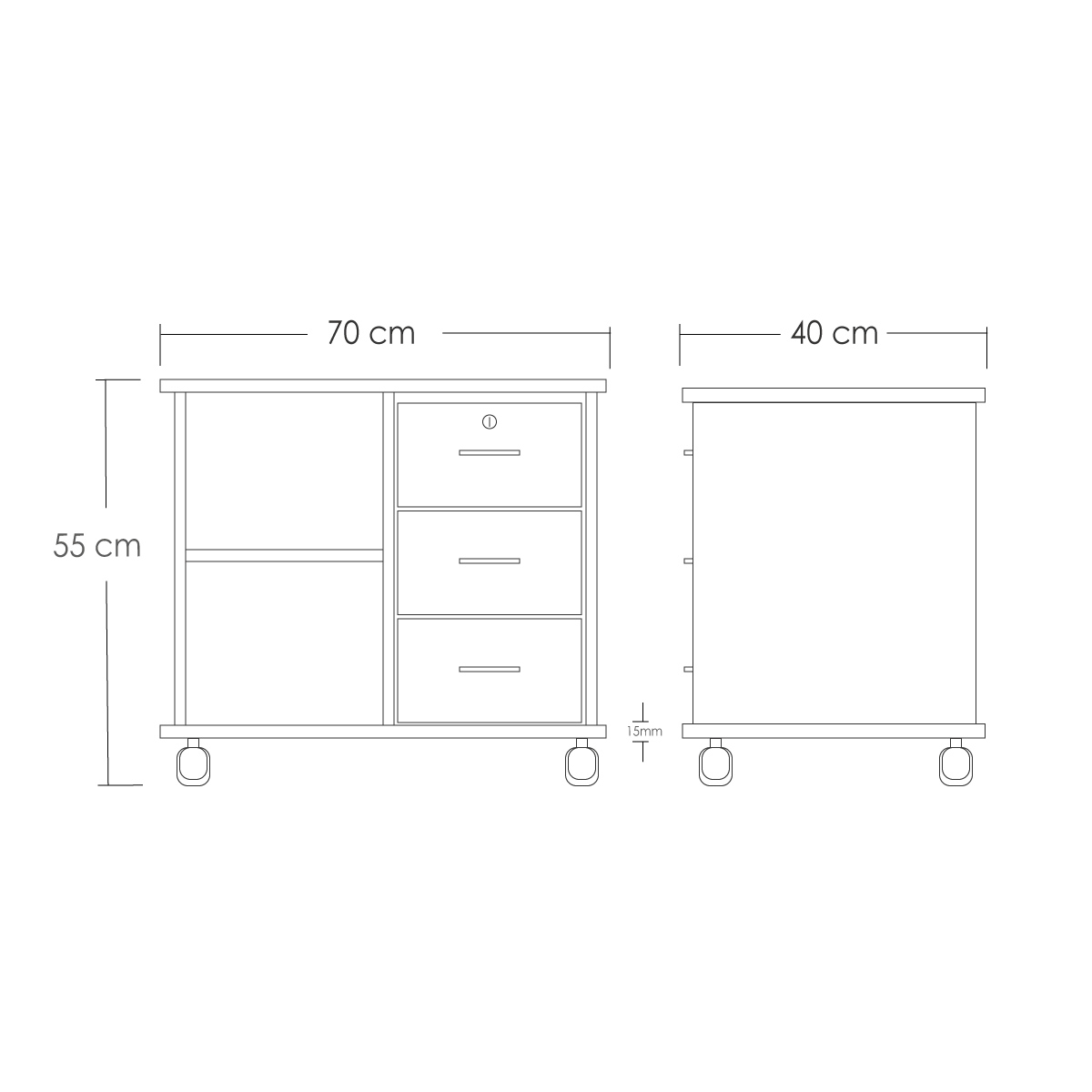 Foto 3 pulgar | Mueble Organizador Iliosinnova con Ruedas