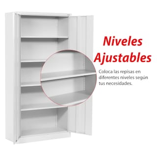 Foto 2 | Gabinete Multiusos Gbnmt Metálico C/ Estante Ajustable Y 2 Puertas Color Gris Claro