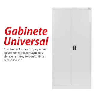 Foto 3 | Gabinete Multiusos Gbnmt Metálico C/ Estante Ajustable Y 2 Puertas Color Gris Claro