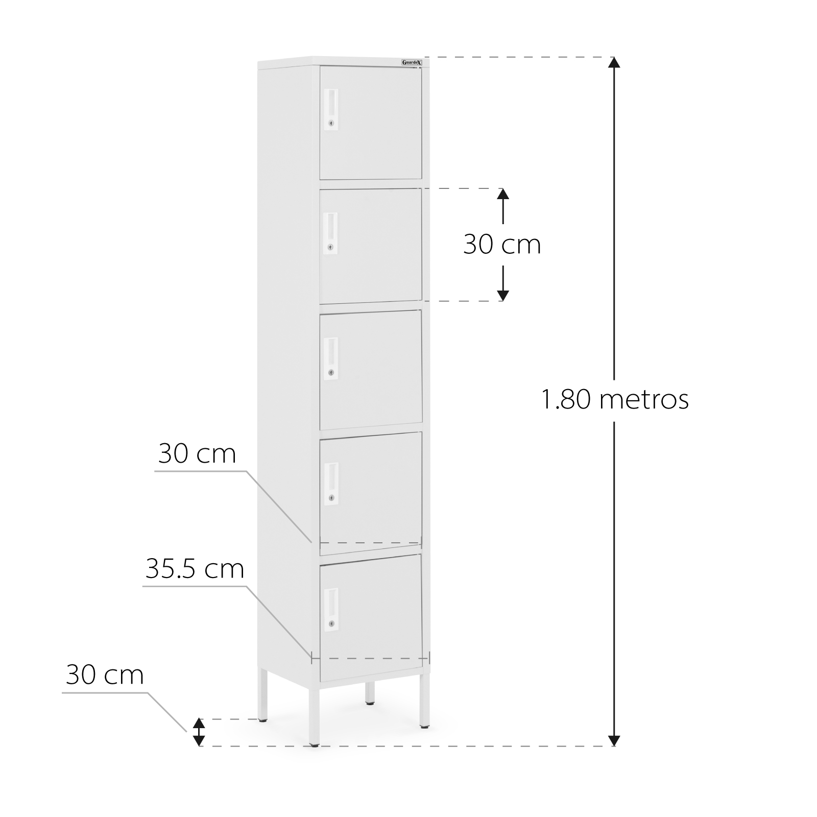 Foto 2 | Casilleros Metálicos Guardex Lockrc color Gris 5 Puertas