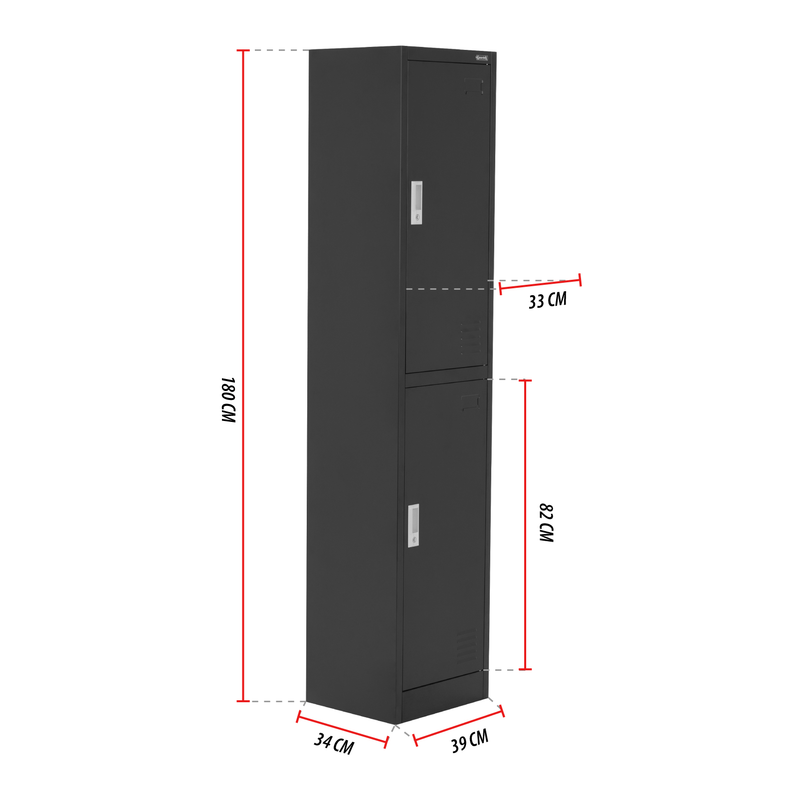 Foto 3 pulgar | Locker Casillero Guardex Metálico de 2 Puertas color Negro