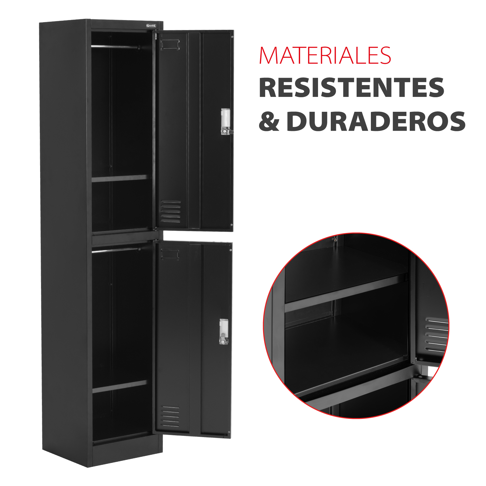 Foto 4 | Locker Casillero Guardex Metálico de 2 Puertas color Negro