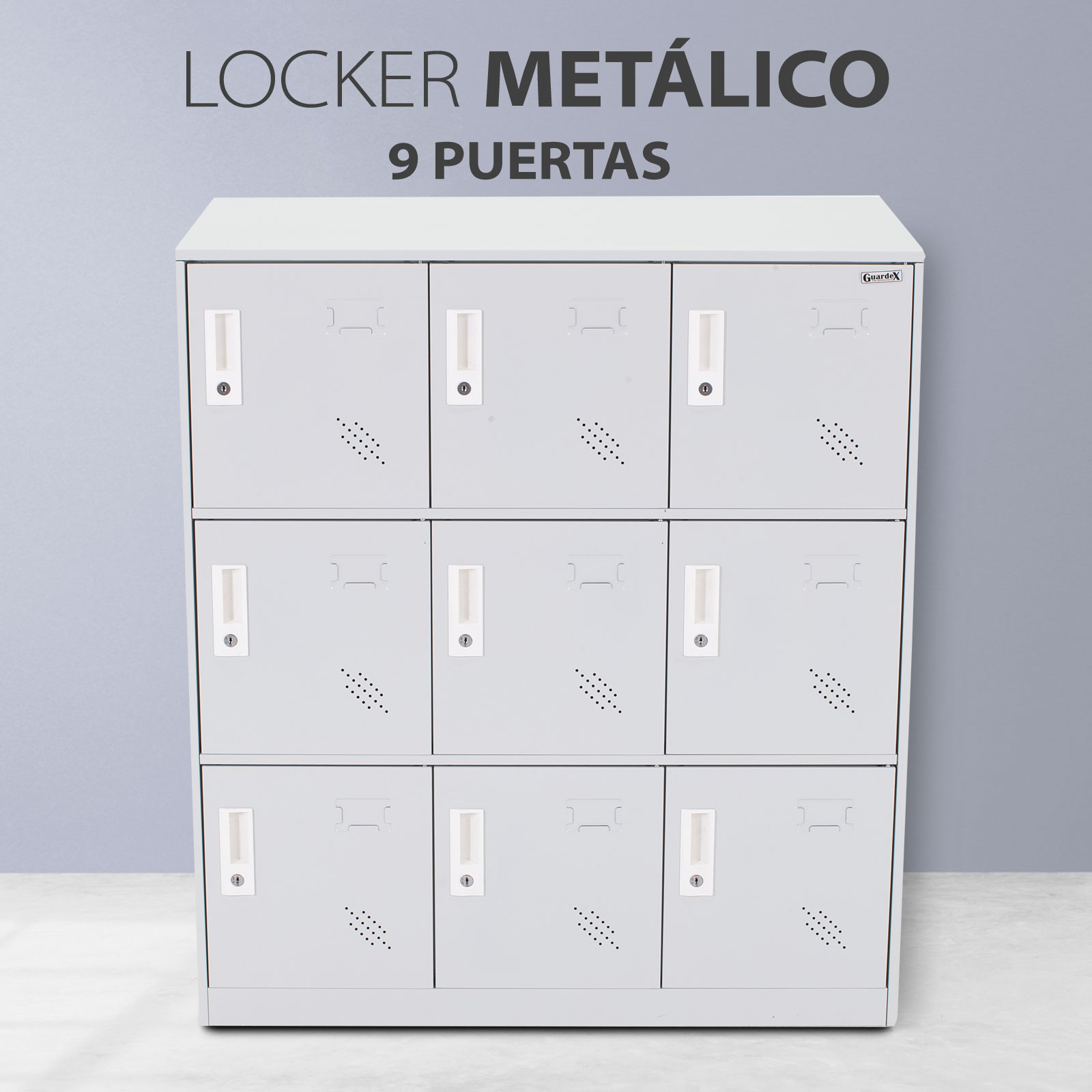 Foto 9 pulgar | Casilleros Metálicos Guardex LOCKRF color Gris 9 Puertas