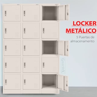 Foto 6 | Locker Casillero Napoles Metálico De 5 Puertas Color Arena