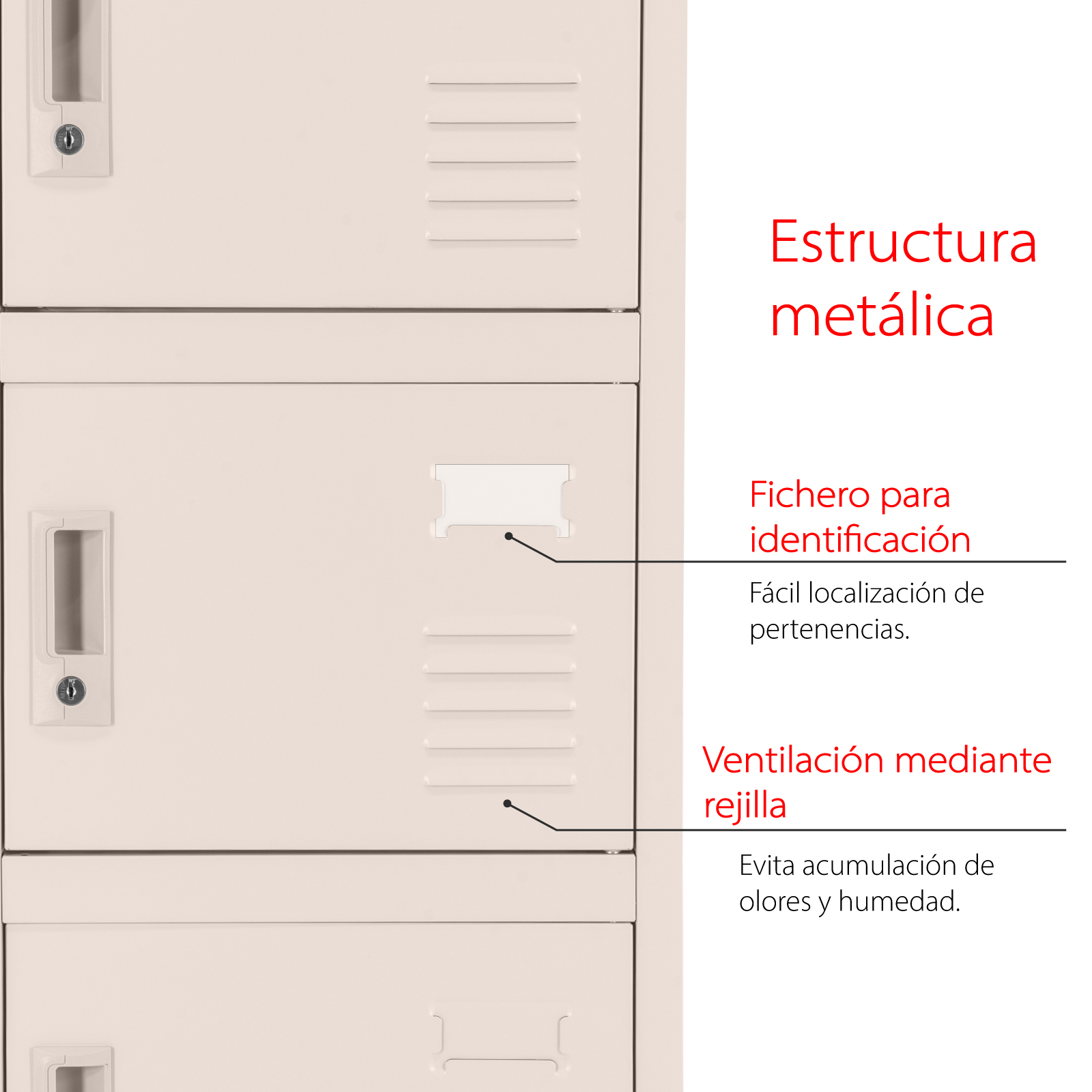 Foto 4 pulgar | Locker Casillero Guardex Bavaria Metálico 6 Puertas Beige