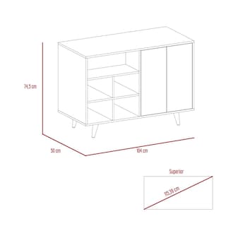 Foto 7 | Mesa Auxiliar Zapatero Burdeos Beige Y Blanco con Cuatro Puertas De Apertura Push Y Múltiples Entrepaños