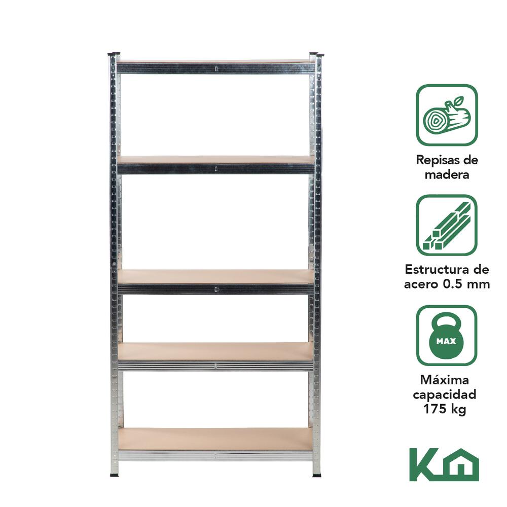 Foto 3 pulgar | Estante Anaquel Organizador 5 Repisas Rack Multiuso Metalico