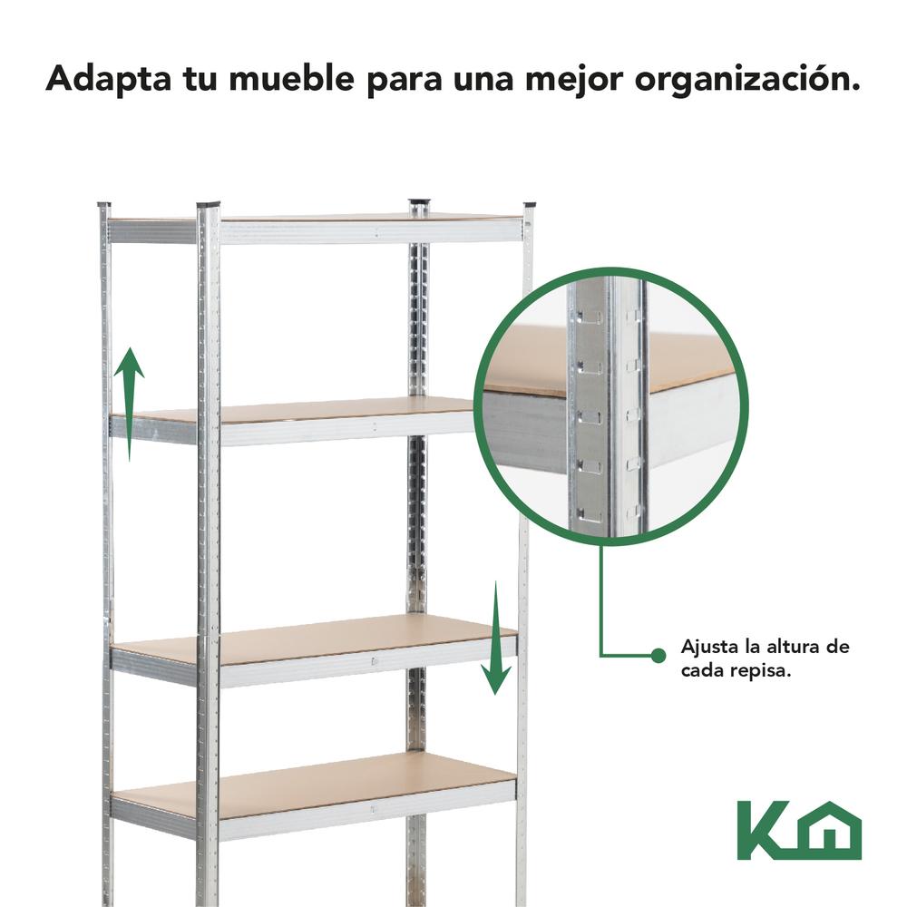 Foto 4 pulgar | Estante Anaquel Organizador 5 Repisas Rack Multiuso Metalico