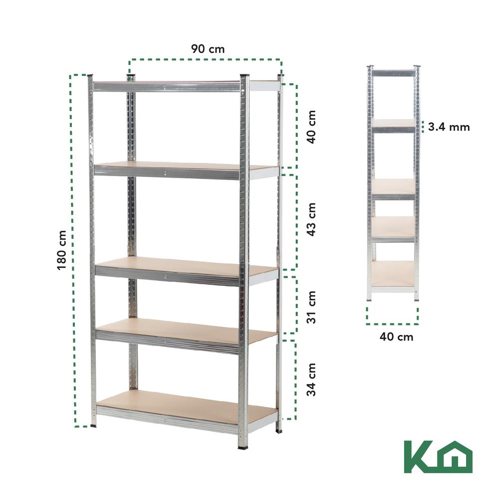 Foto 5 | Estante Anaquel Organizador 5 Repisas Rack Multiuso Metalico