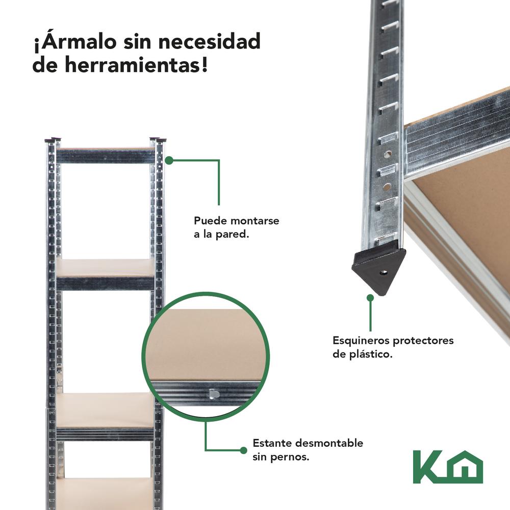 Foto 7 pulgar | Estante Anaquel Organizador 5 Repisas Rack Multiuso Metalico