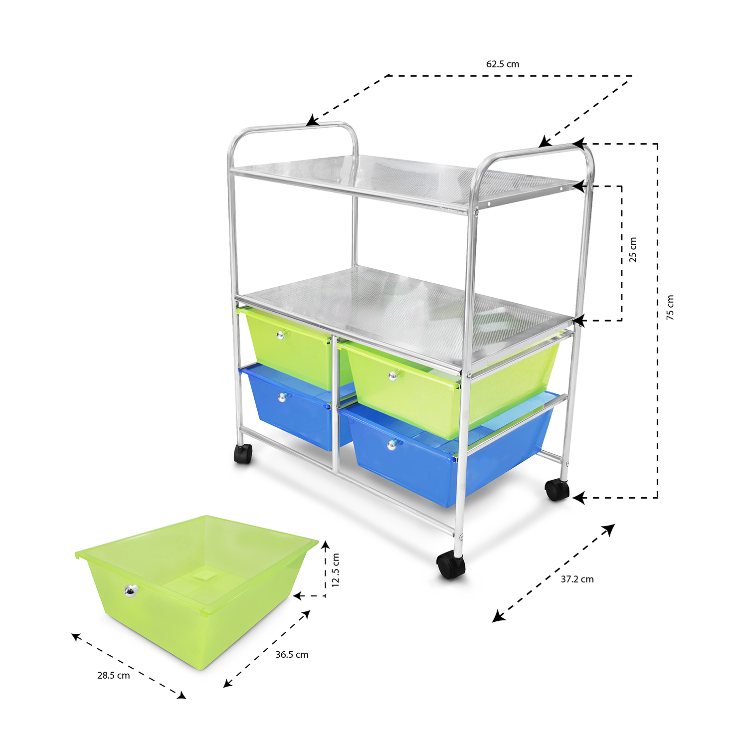 Foto 5 pulgar | Carrito Organizador Andromeda Inc Multicolor con Ruedas