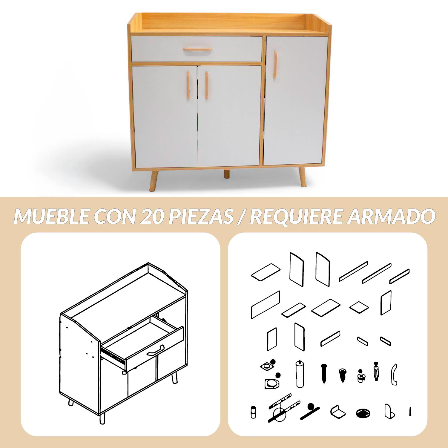 Foto 6 pulgar | Mueble Organizador Iliosinnova Blanco