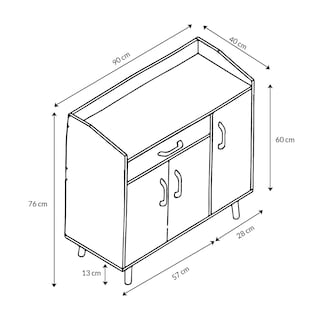 Foto 8 | Mueble Credenza Ilios Innova color Maple y Blanco Recibidor