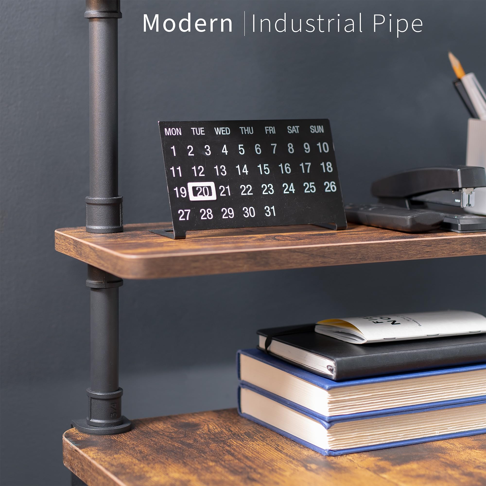 Foto 7 pulgar | Estantería De Sobremesa Vivo Clamp-on Premium Industrial Pipe De 60 Cm - Venta Internacional.