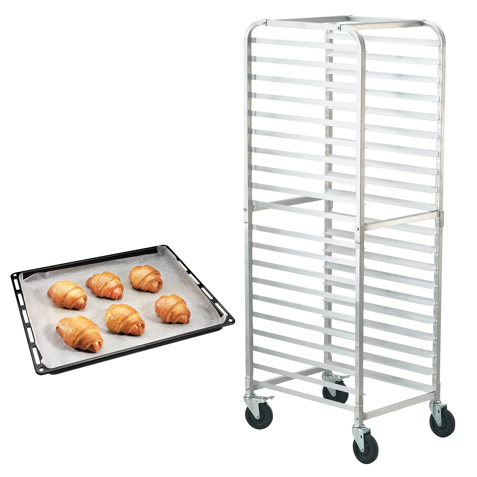 Bun Pan Rack Vevor, 20 Niveles, Comercial, Con Ruedas De Freno, Aluminio - Venta Internacional.