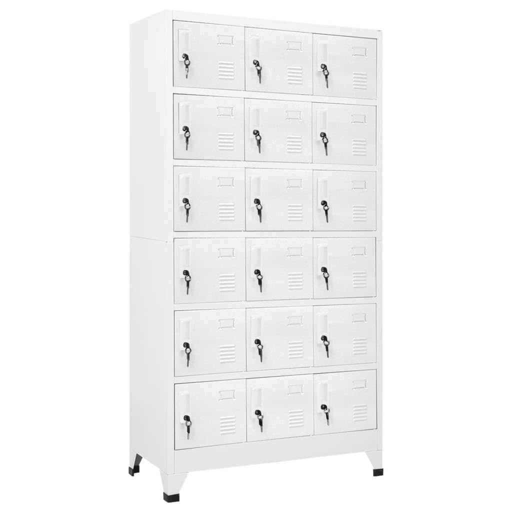 Armario Vidaxl De Metal Con 18 Compartimentos, 90 X 40 X 180 Cm - Venta Internacional.