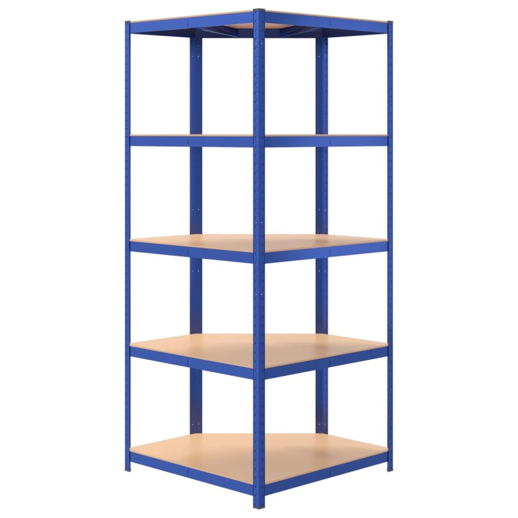 Foto 7 | Estante De Esquina Vidaxl De 5 Capas De Acero Azul Y Madera Artificial - Venta Internacional.