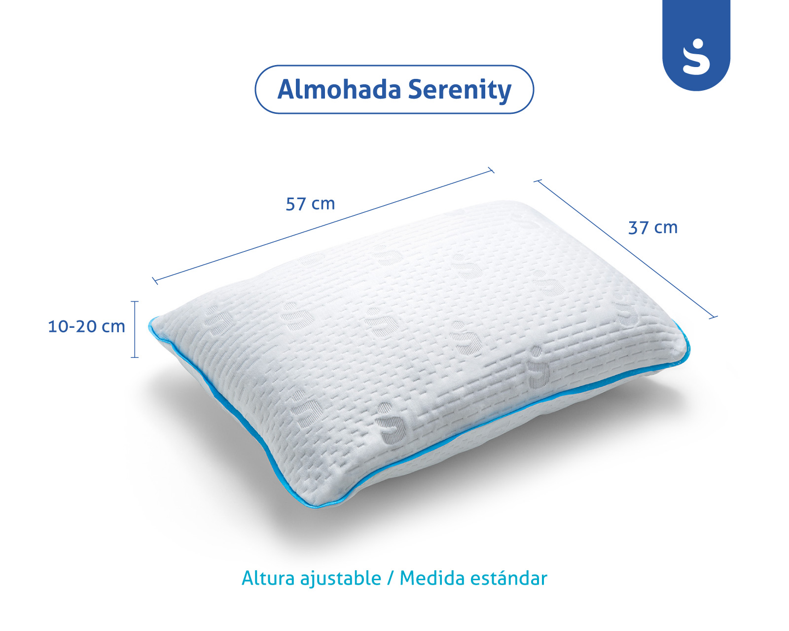 Foto 3 pulgar | Almohada Sensei Memory Foam Triturado Serenity 2 Piezas