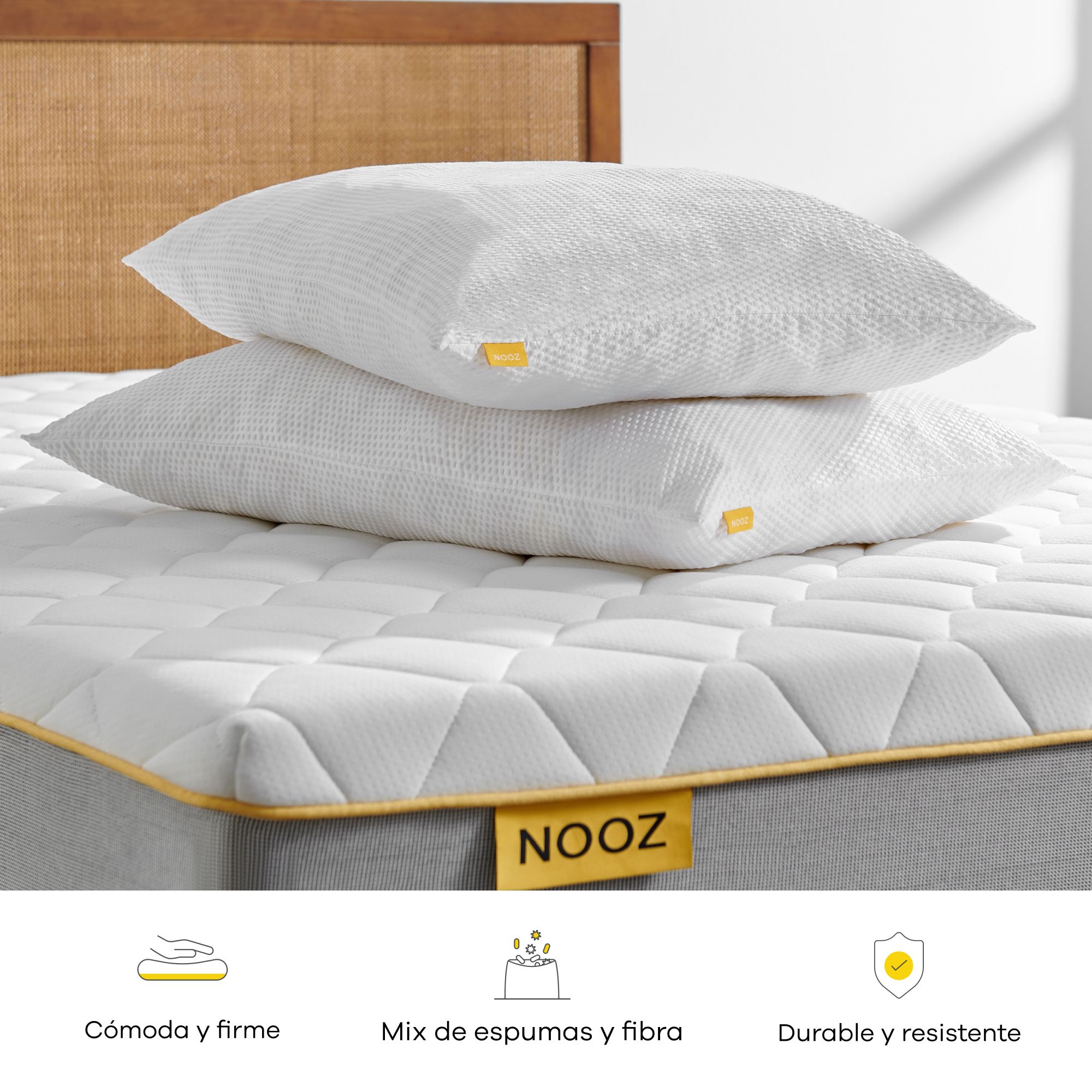 Foto 5 pulgar | Almohadas Nooz Essential De Microfibra 2 Pack King color Blanco