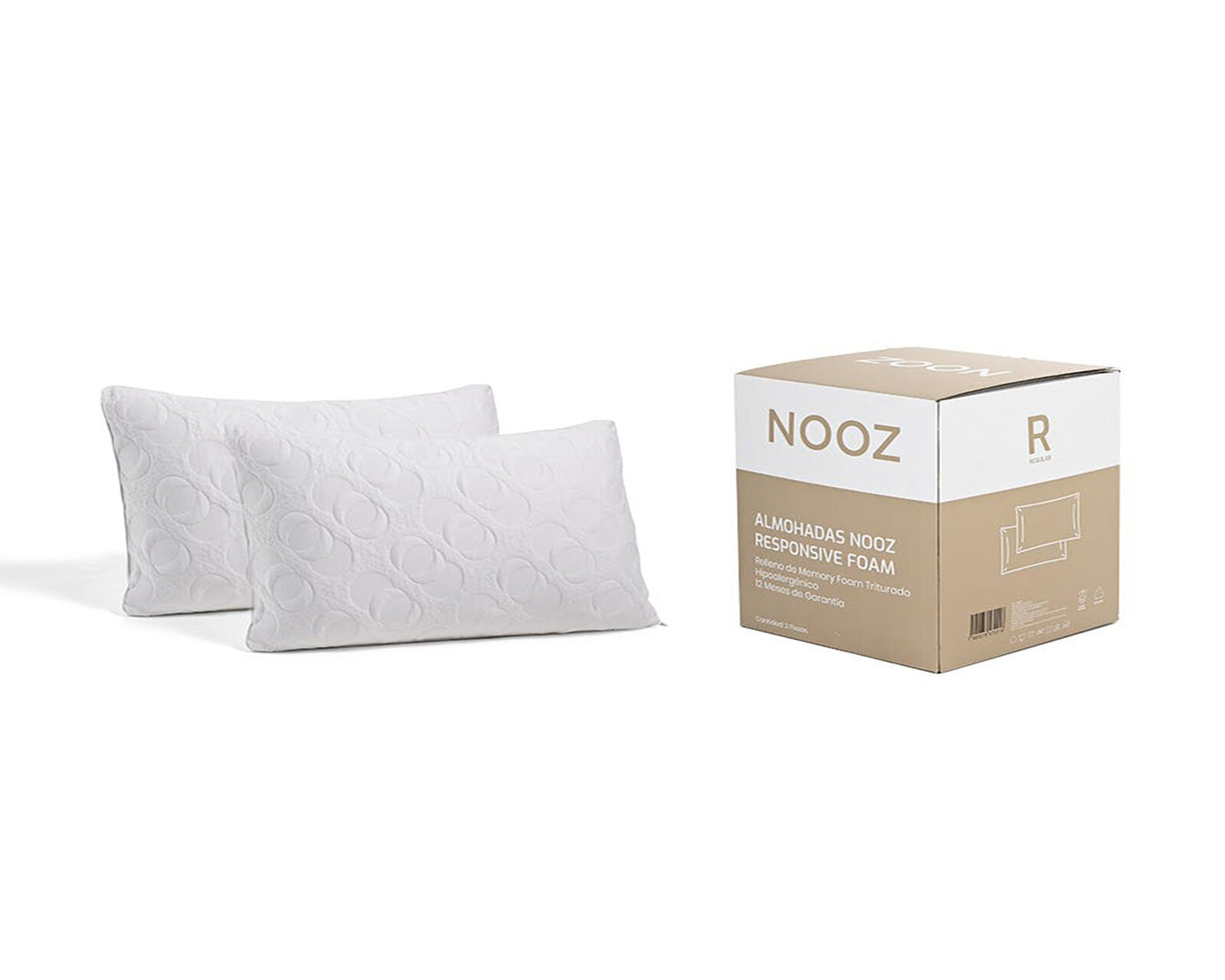 Foto 3 pulgar | Almohadas Nooz Responsive 2 Pack color Blanco Memory Foam Estándar