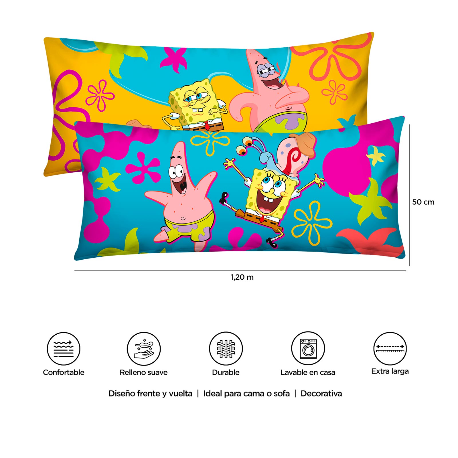 Foto 6 pulgar | Almohada Super Jumbo Providencia Bob Sponja Best