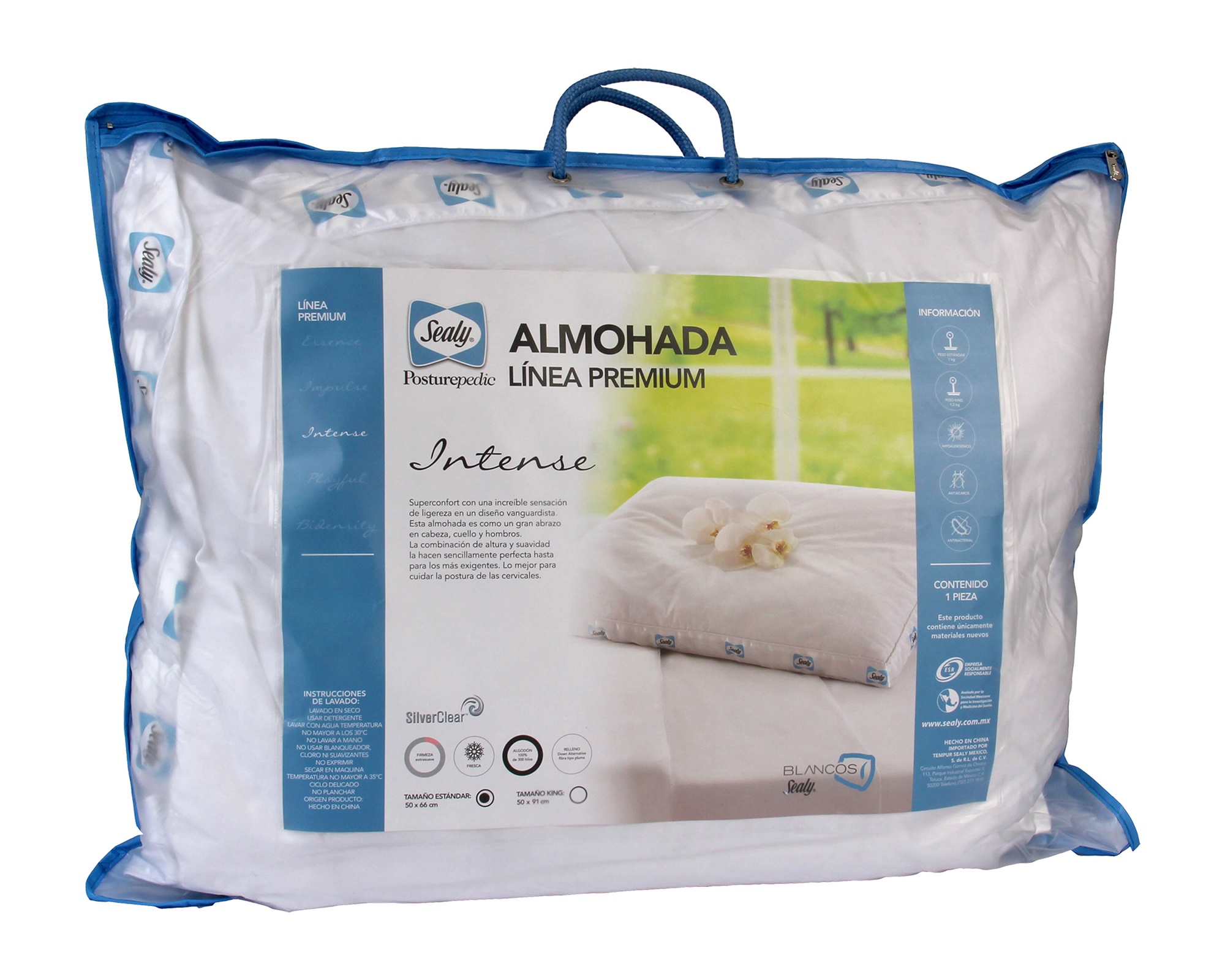 Foto 4 | Almohada Estándar Sealy Intense color Blanco