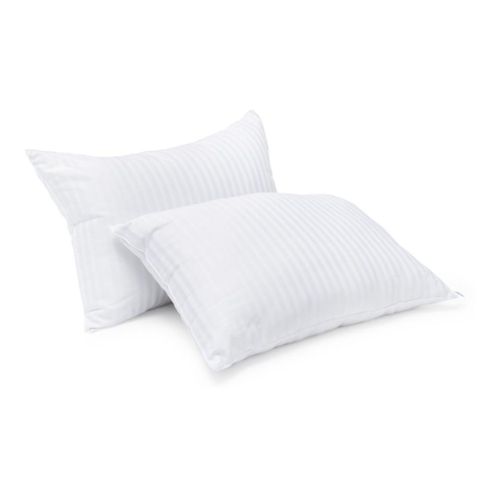 2 Almohadas ALMODA 70000031 color Blanco Sensación Pluma de Ganso Down Sintético con 2 Fundas Hotel