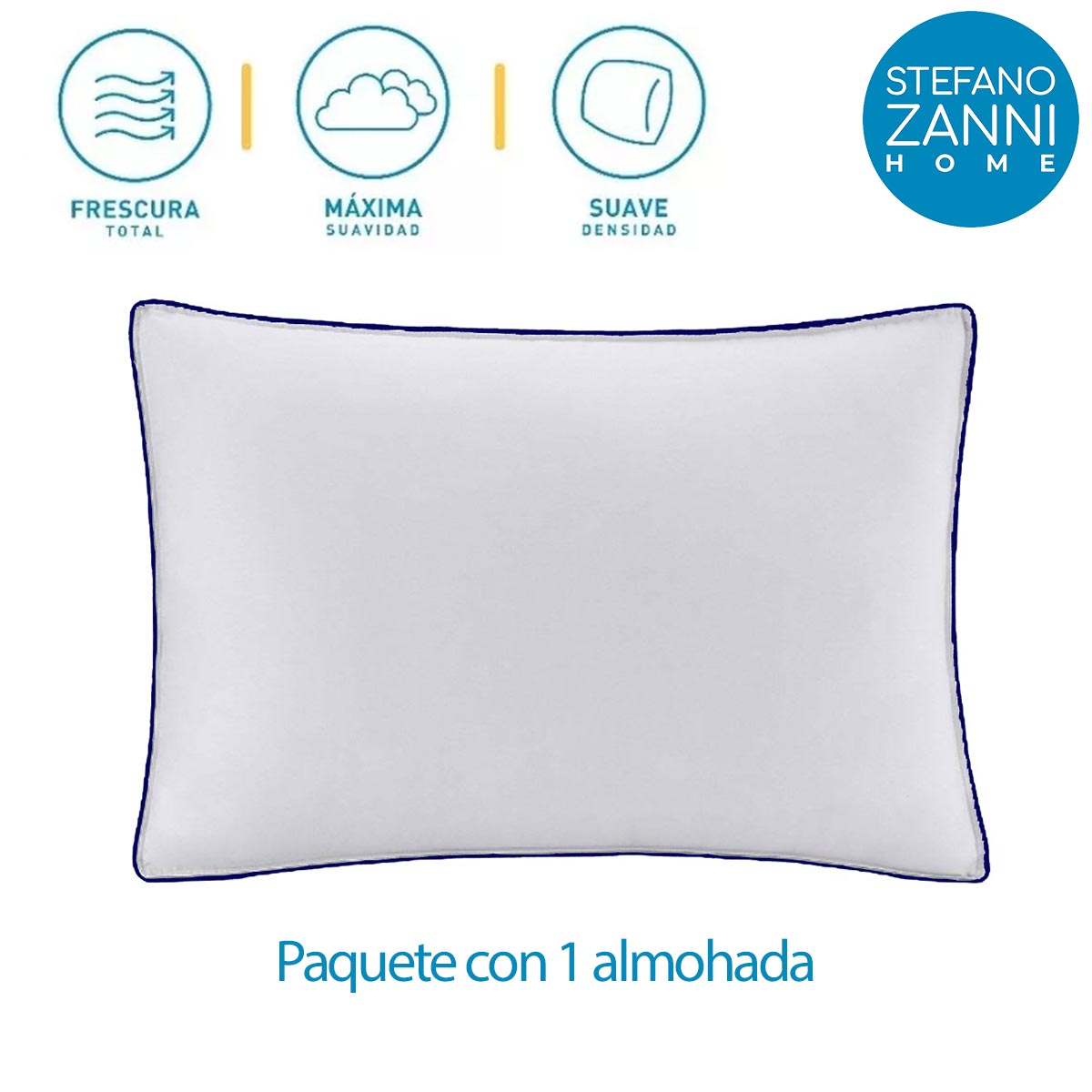 Foto 3 pulgar | Almohada Densidad Extra Firme Stefano Zanni color Blanco Estándar