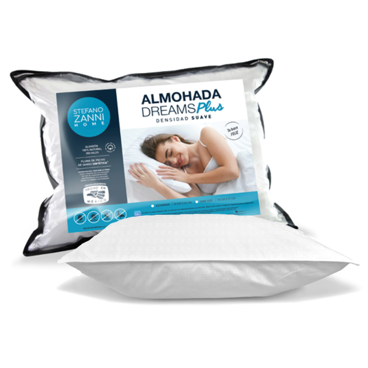 Foto 5 | Almohada Densidad Suave Stefano Zanni color Blanco Estándar