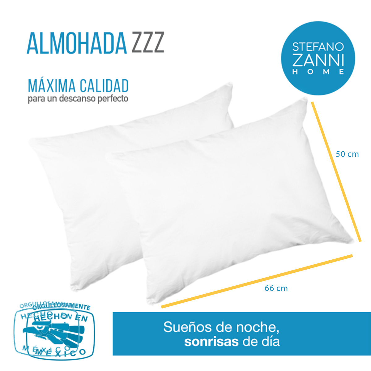 Foto 5 pulgar | Almohadas Stefano Zanni Home 2Pack color Blanco 2 Piezas