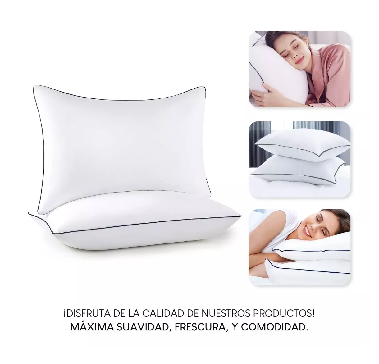 Foto 4 pulgar | Almohadas Belug color Blanco 2 Piezas