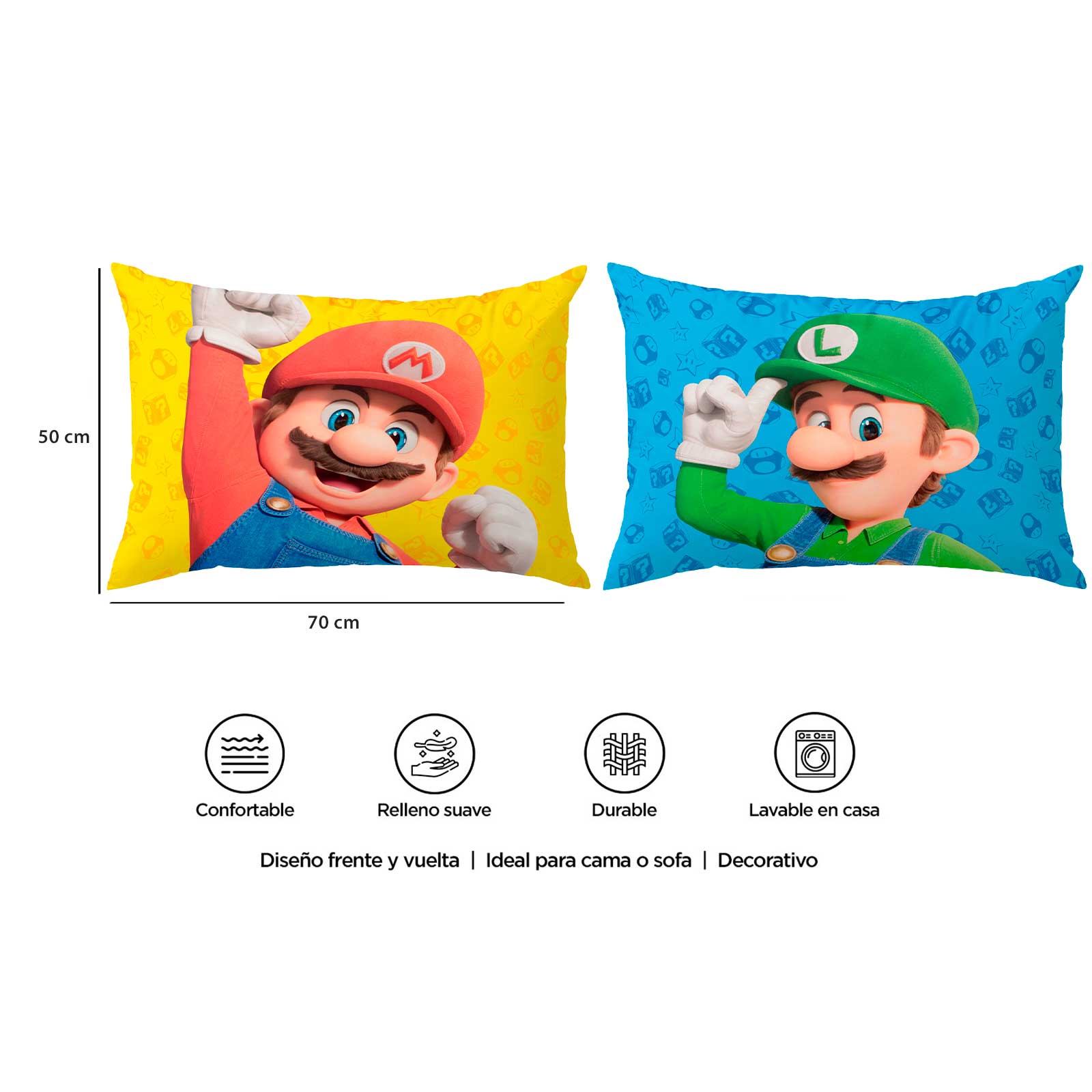 Foto 5 pulgar | Almohada Providencia Mario Bros 70 x 50 cm