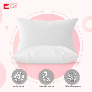 Foto 2 | 2 Almohadas + Protector de Colchón Individual Atlas Basic Blancos