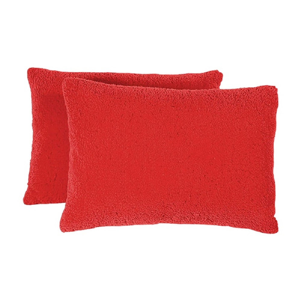 Almohada Borrega Concord 2 PZAS Estándar Poliéster Rojo