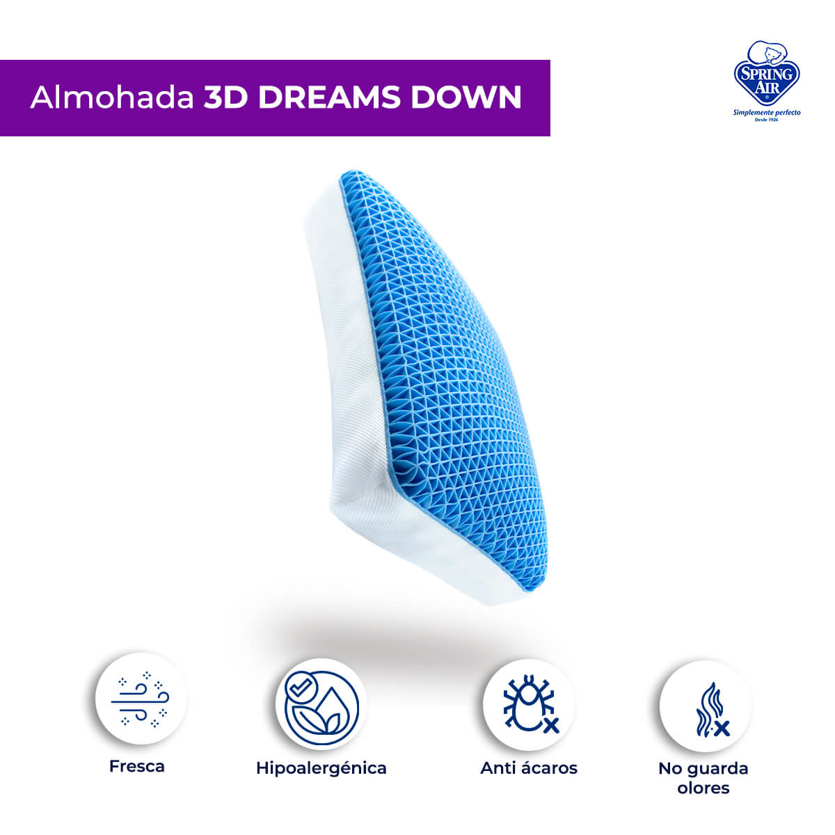 Foto 4 pulgar | Almohada 3dreams Down Std