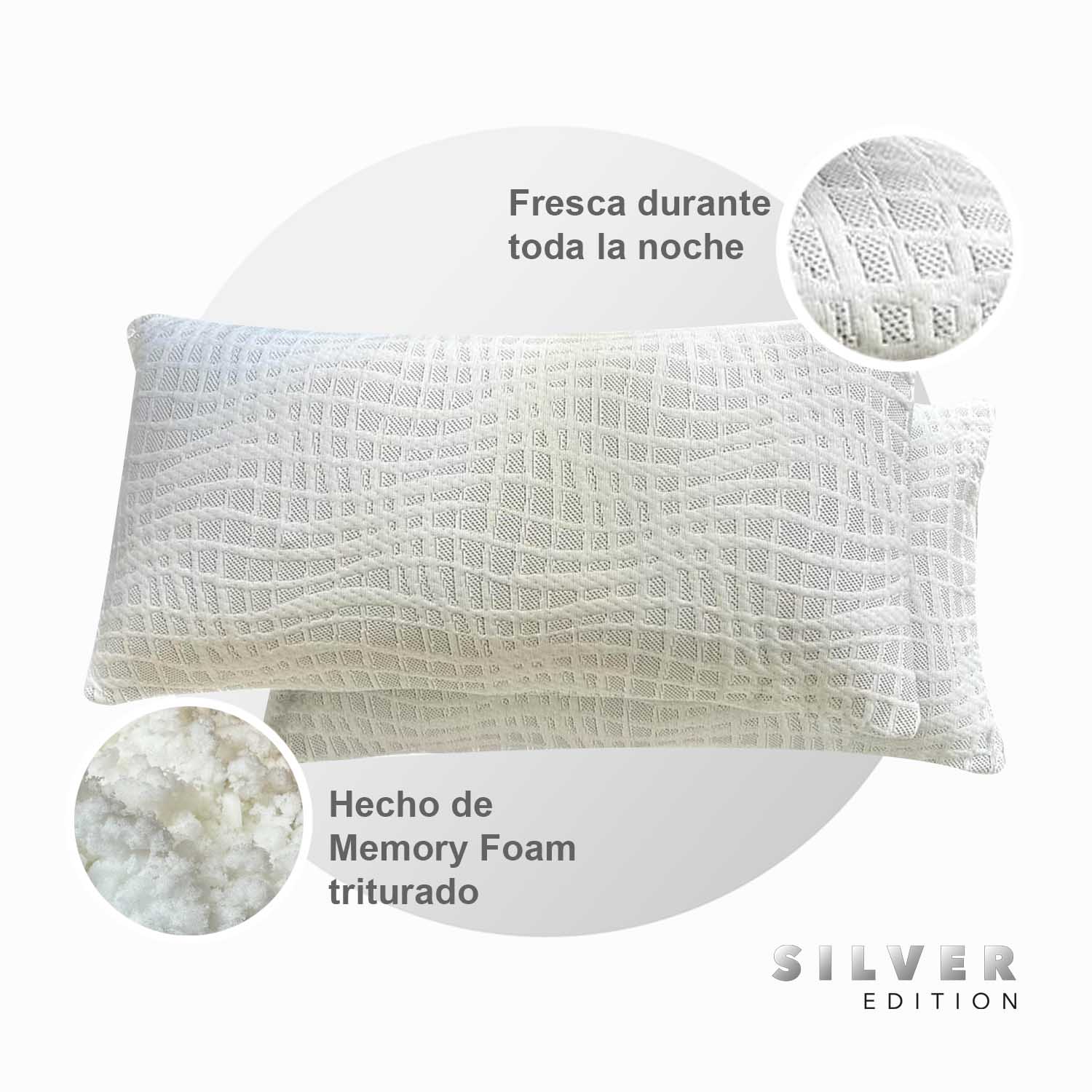 Foto 4 | Almohadas Memory Foam Estándar Silver Edition