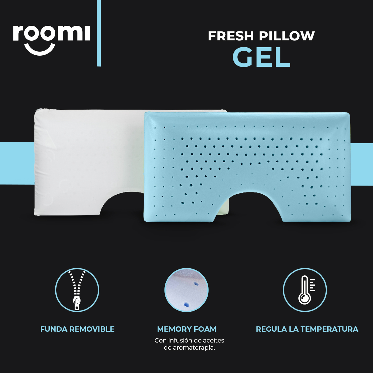 Foto 4 pulgar | Almohada Roomi de Gel Shoulder Memory Foam