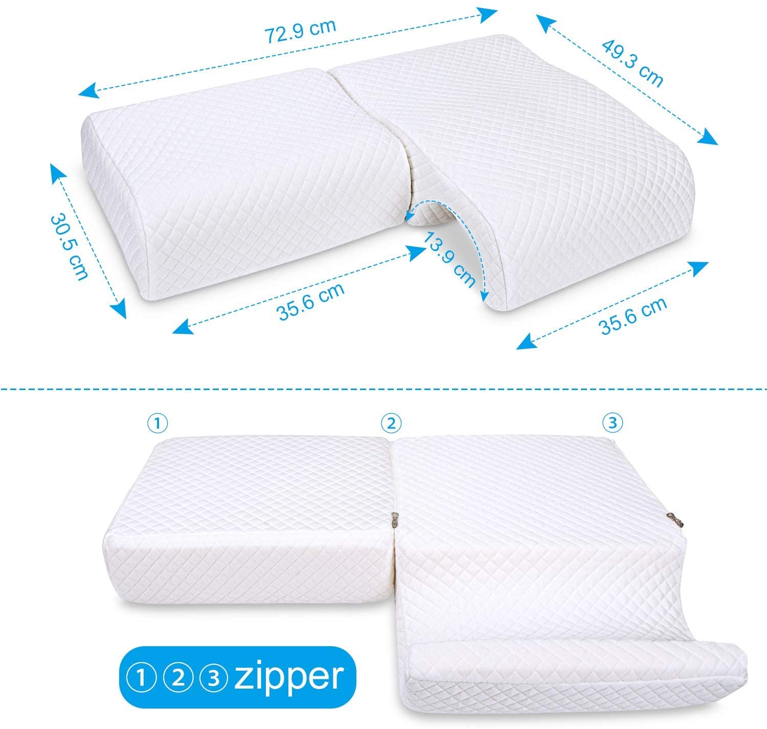 Foto 5 pulgar | Almohada para Parejas Bio Mattress con Agujero Antipresión 2 Piezas