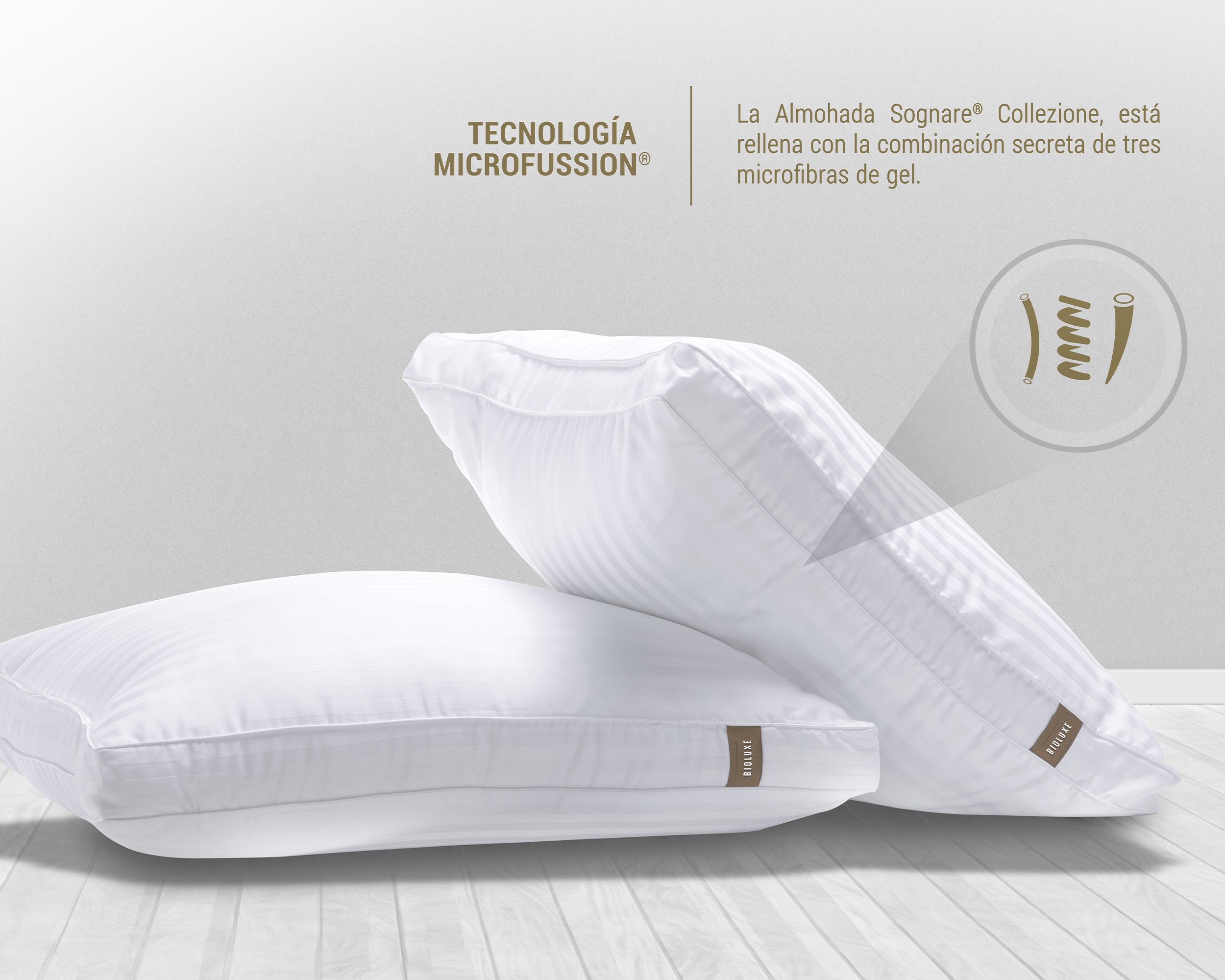 Foto 7 pulgar | Almohada Sognare Collezione Tamaño Estándar Relleno Firme Blanca