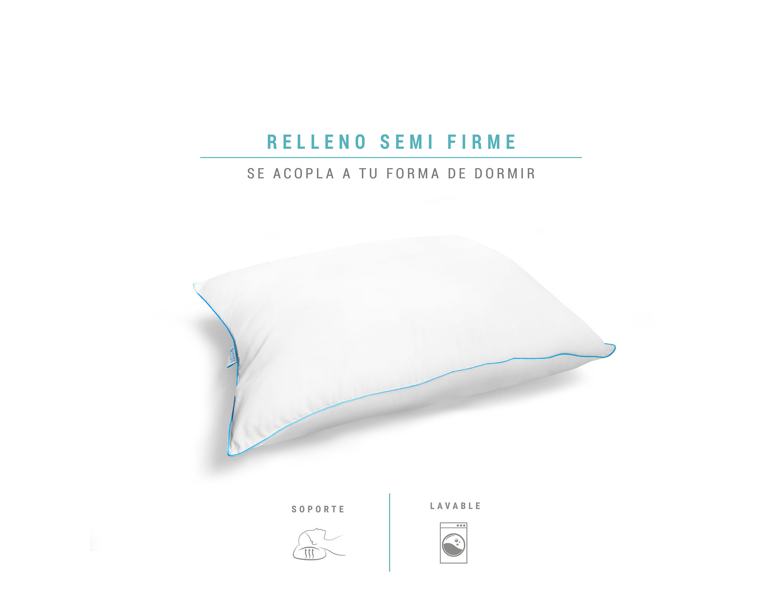 Foto 2 | Almohada Sognare Nuo 4 Pack King Size Semi Firme Con Microfibras De Gel Lavable