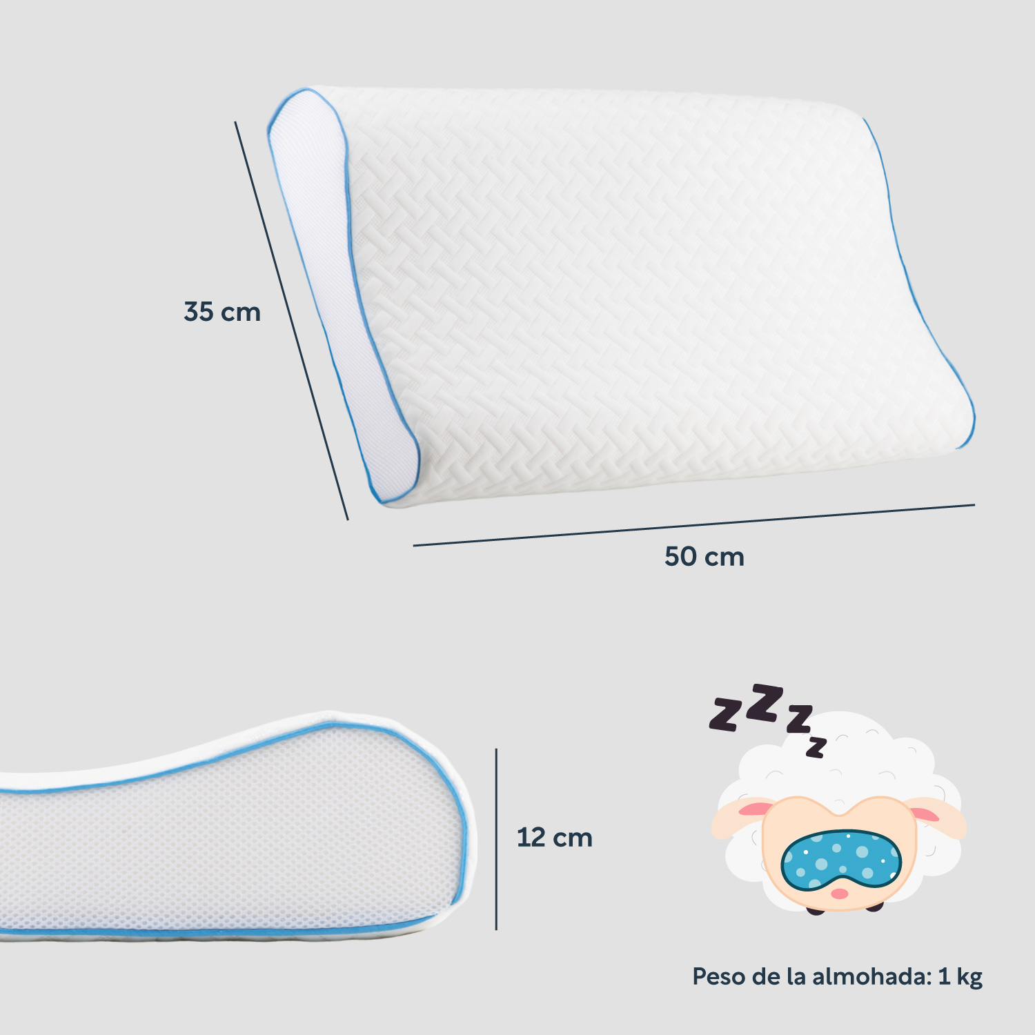 Foto 5 pulgar | Almohada Ortopédica Cervical Memory Foam Viscoelástica Suave