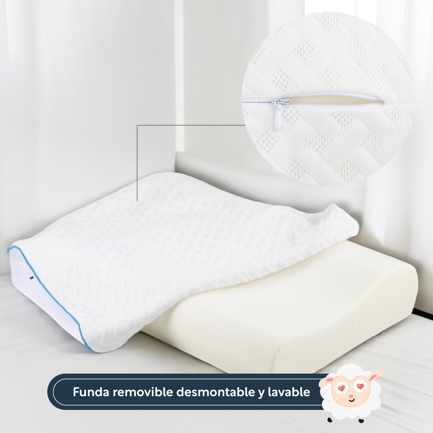 Foto 6 pulgar | Almohada Ortopédica Cervical Memory Foam Viscoelástica Suave