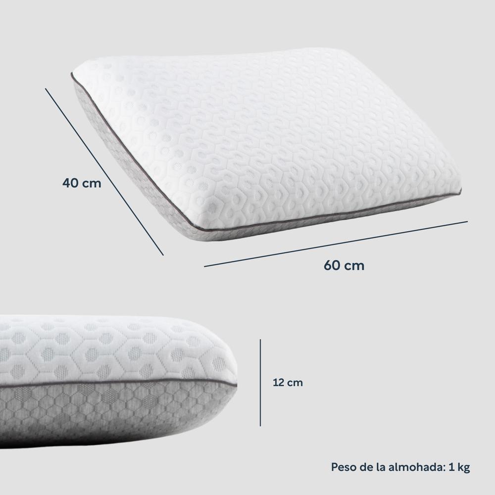 Foto 5 pulgar | Almohada Memory Foam 2 En 1 Bluecooling Gel + Graphite Carbon